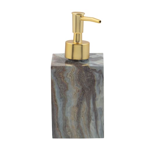 Elle D&#xE9;cor Square Gray Agate Soap Dispenser